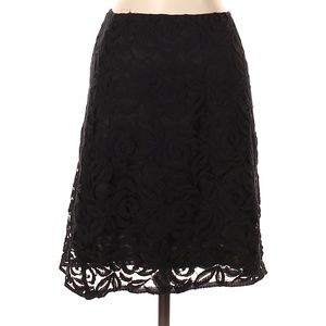Miguelina Black Floral Lace Casual Skirt Size Small